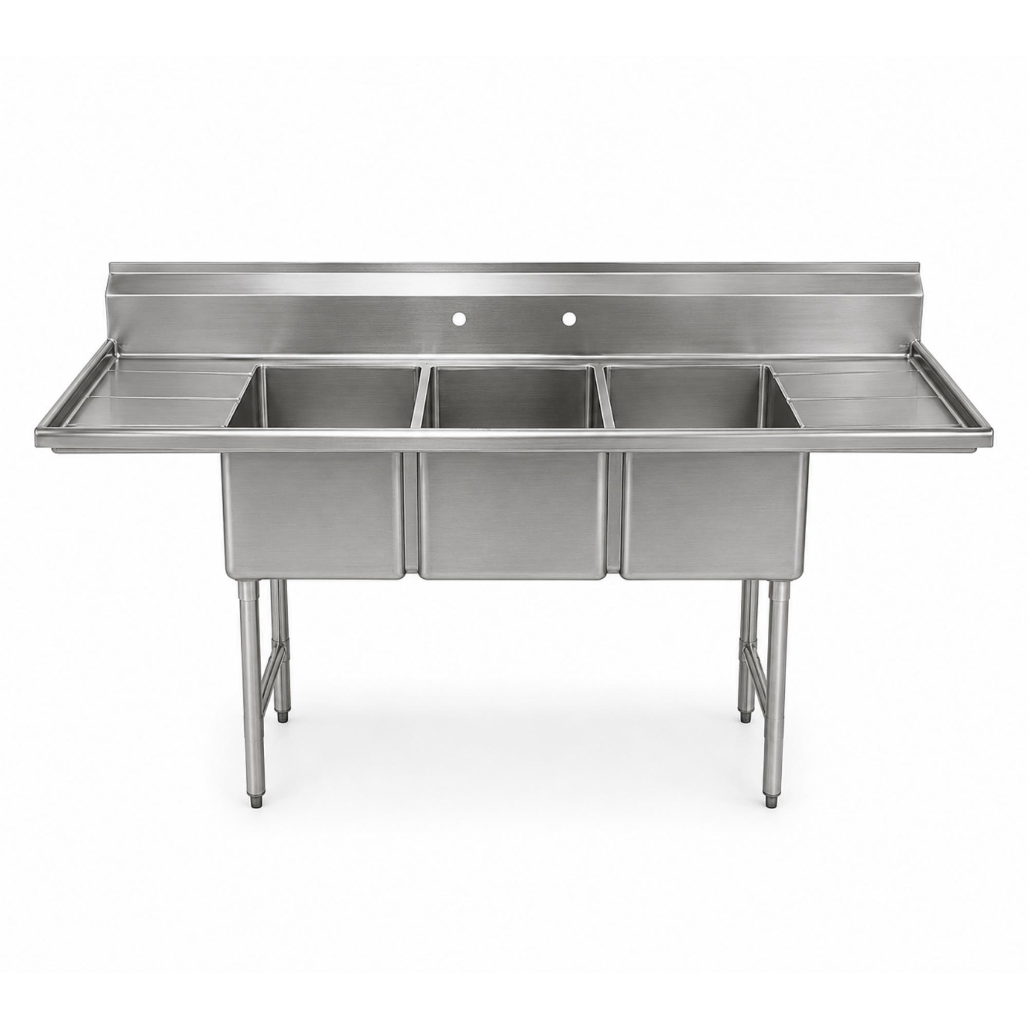 Commercial 3 Compartment Sink - Restaurant Kitchen Supermarket Equipment