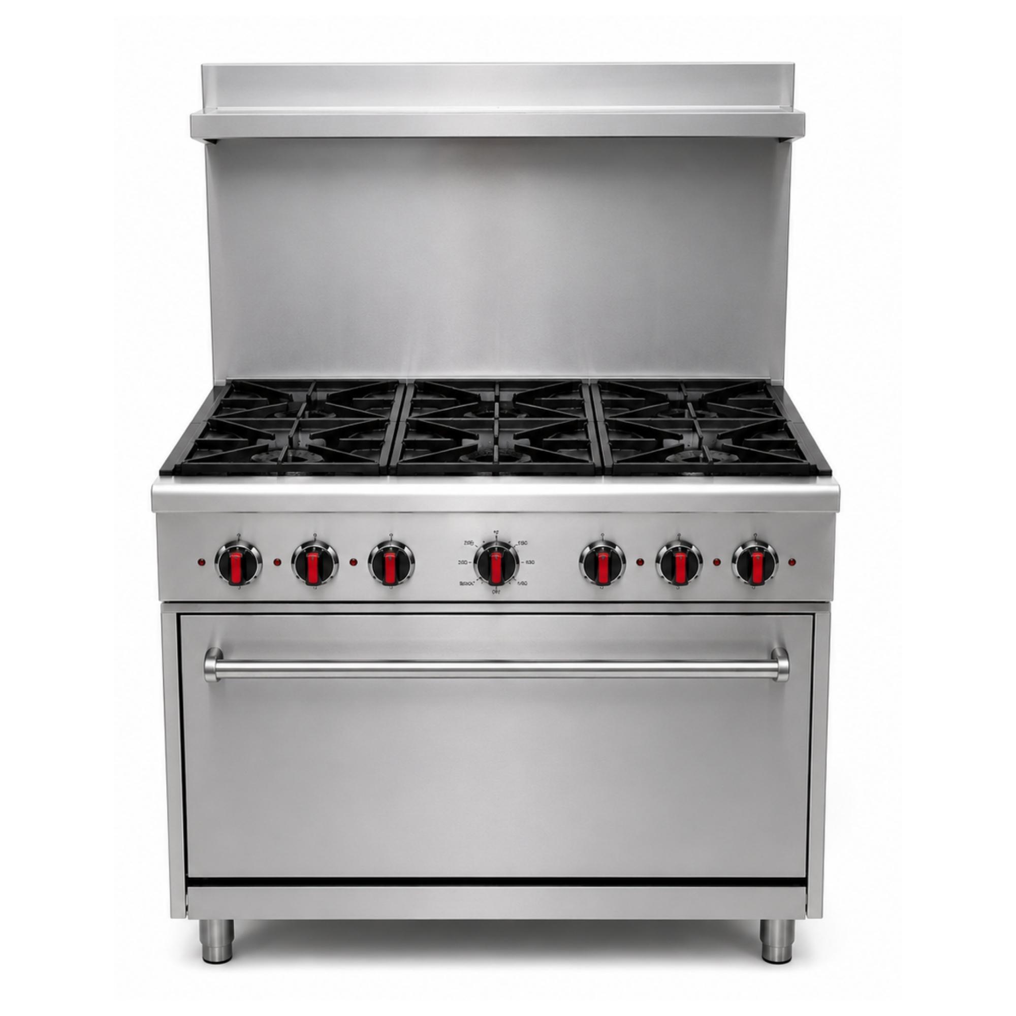 Commercial 36 in 6 Burner Oven Range Oven - Restaurant Kitchen Equipment