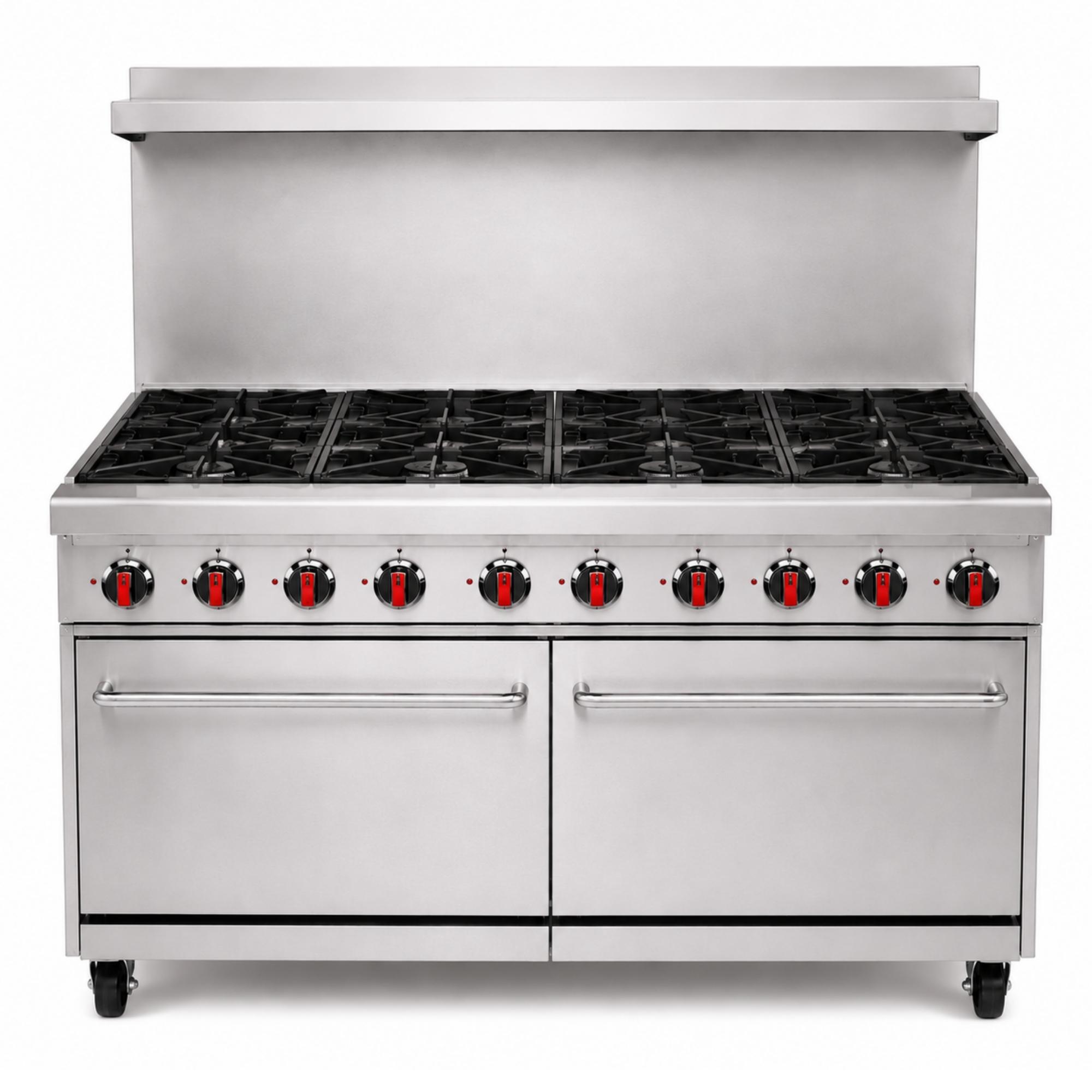 Commercial 48 in 8 Burner Oven Range Oven - Restaurant Kitchen Equipment
