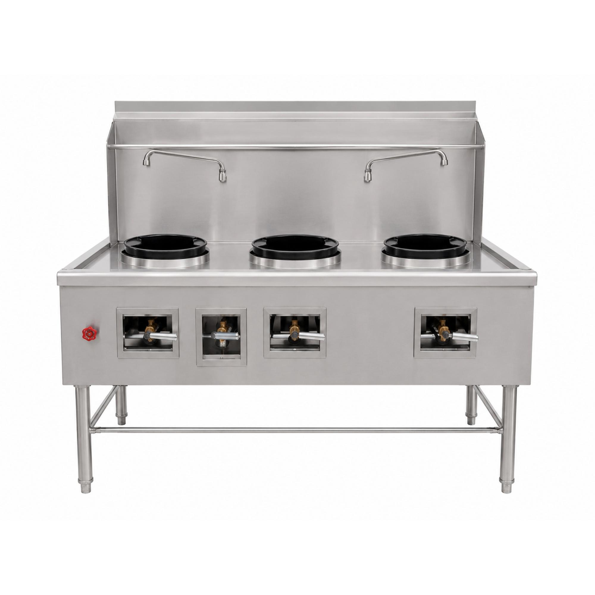 Commercial Chinese Wok Range with Waterfall - Restaurant Kitchen Equipment