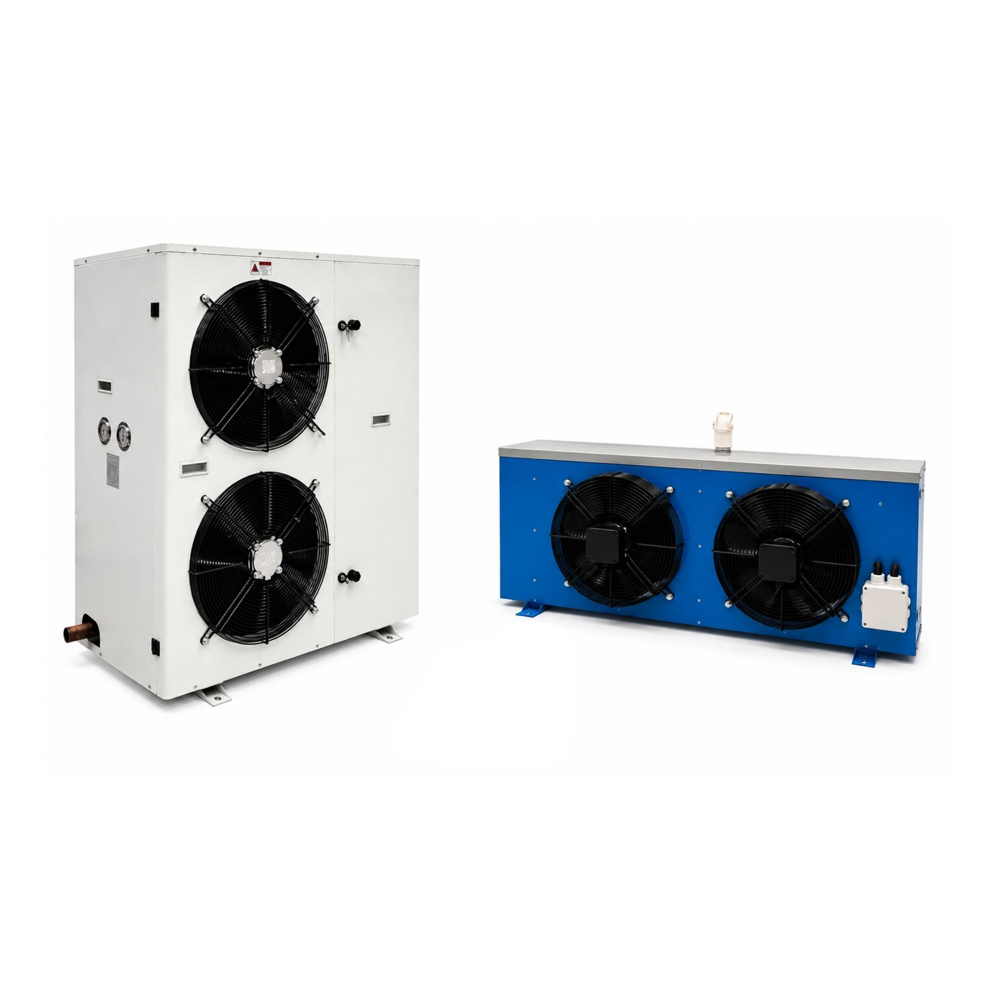Double Split Refrigeration System for Walk-In Cooler-Freezer Box