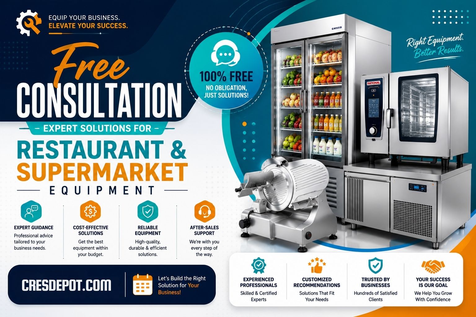 Free Consultation for Restaurant Supermarket Foodservice Equipment-CRESDEPOT.COM