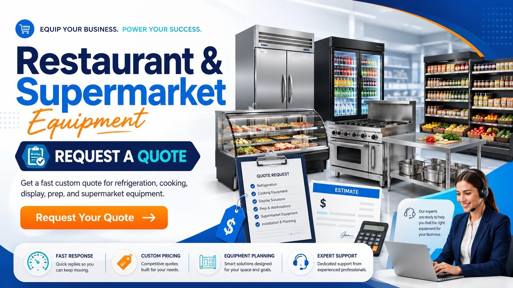 Request Quote for Restaurant Supermarket Foodservice Equipment (2)