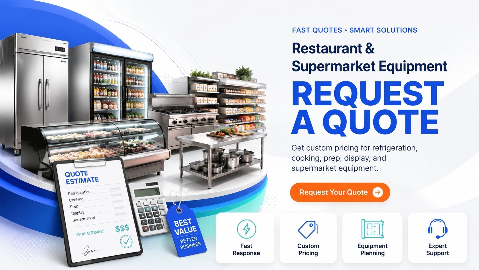 Request Quote for Restaurant Supermarket Foodservice Equipment